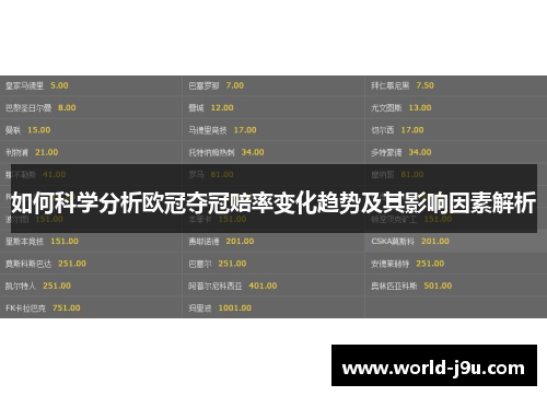 如何科学分析欧冠夺冠赔率变化趋势及其影响因素解析